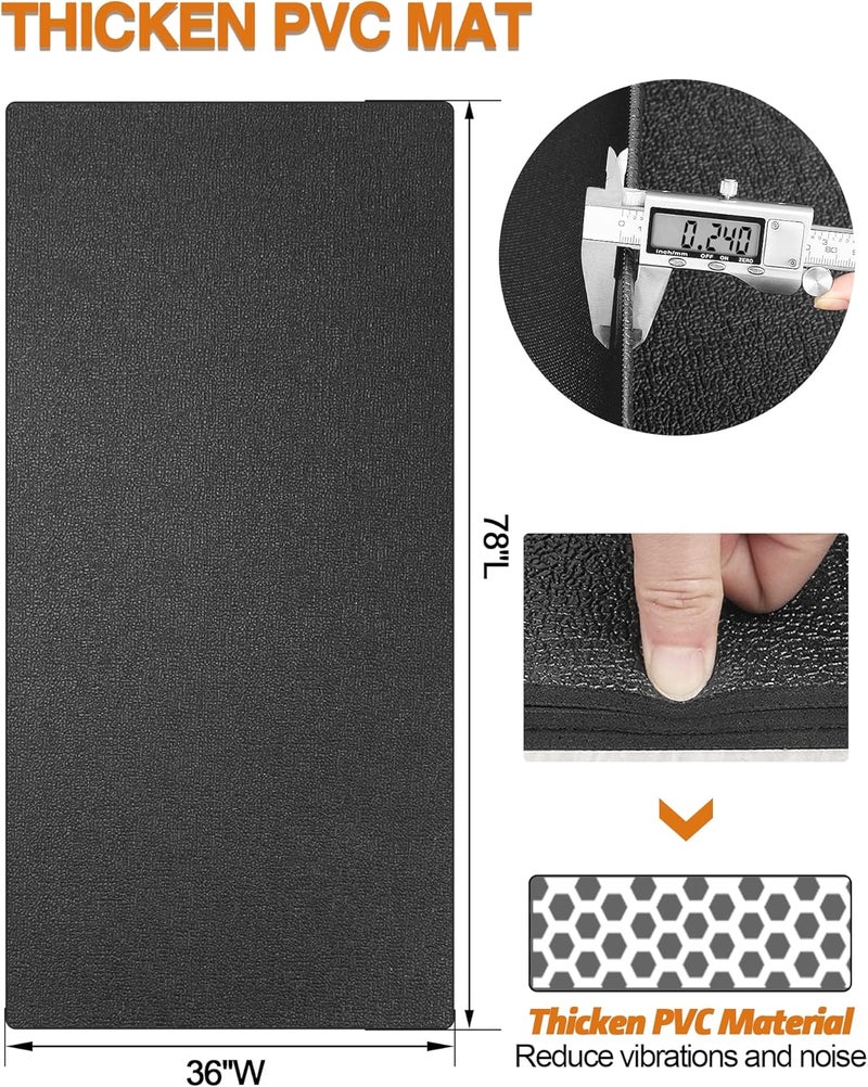 WERCHO Treadmill Mat 78"x36", Walking Pad Mat for Carpet Hardwood Floors 6mm Heavy-Duty Exercise Equipment Mat for Treadmil Pad, Rowing Machine, Spin Bike, Elliptical Trainer, Home, Gym - Image 3